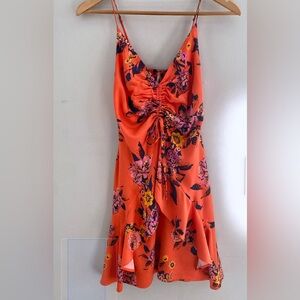 Free People Orange Floral Dress